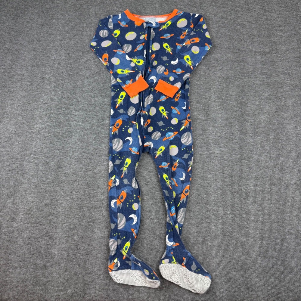 Simple Joys by Carters Footed Pajamas Kids 3T Blue Space Rocket Ship Sleeper